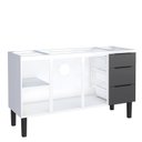 Ver imagem 2 de Gabinete de Aço Para Pia 150cm 3 Portas 3 Gavetas Jupter Cozimax Preto