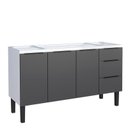 Ver imagem 1 de Gabinete de Aço Para Pia 150cm 3 Portas 3 Gavetas Jupter Cozimax Preto