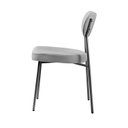 Ver imagem 5 de Kit 2 Cadeiras para Sala de Jantar Tecido Linho Design Aço Carbono Lavinia Cinza/Preto