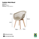 Ver imagem 3 de Cadeira Polipropileno Web Wood: Design Moderno para Sala, Varanda e Área Externa