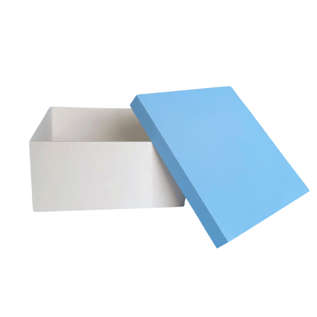 Caixa 100% MDF (19x19x09) Azul/Branco - 3