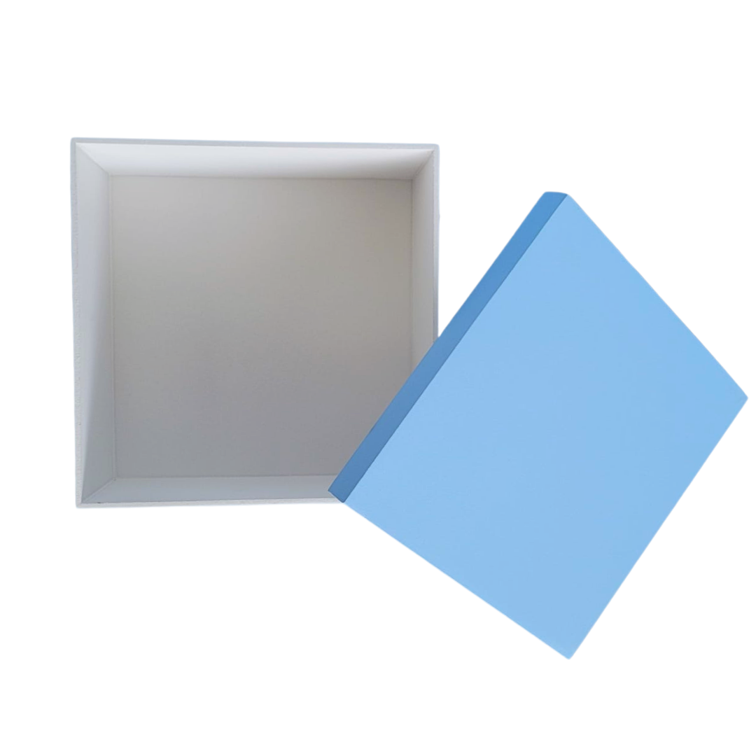 Caixa 100% MDF (19x19x09) Azul/Branco - 4