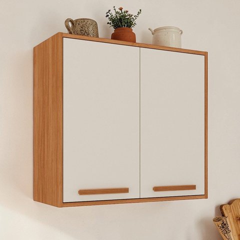 Armário de Cozinha 70cm 2 Portas Bege/Cinamomo/Off White