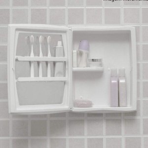 Armário Plástico de Sobrepor com Espelho 30 x 37x 11cm Astra