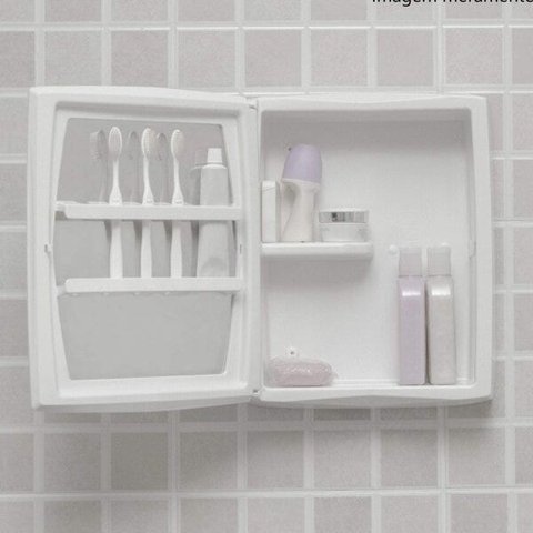 Armário Plástico de Sobrepor com Espelho 30 x 37x 11cm Astra