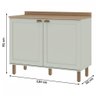 Balcão Buffet Iluminata 2 Portas 100% Mdf Verde Mint - Genialflex - 4