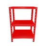 Estante de Aço Mini com 3 Prateleiras 45x27cm 45kg Coluna Bipartida Para Escritório Vermelha - 4