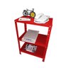 Estante de Aço Mini com 3 Prateleiras 45x27cm 45kg Coluna Bipartida Para Escritório Vermelha - 2