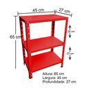 Ver imagem 6 de Estante de Aço Mini com 3 Prateleiras 45x27cm 45kg Coluna Bipartida Para Escritório Vermelha