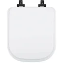 Ver imagem 1 de Assento Sanitário MDF Soft Close Quadra Branco para Vaso Deca com Ferragem Preta