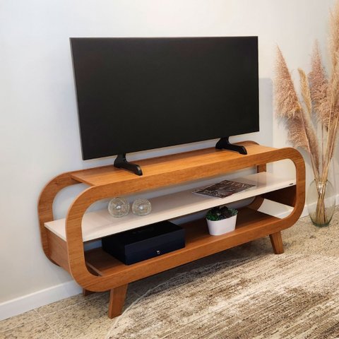 Rack para Tv até 60 Polegadas Luar Cinamomo/off White - Pnr Móveis