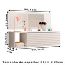 Ver imagem 4 de Penteadeira Suspensa Joy Com Espelho Branco Plla