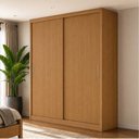 Ver imagem 1 de Guarda-Roupa 100% MDF 2 Portas de Correr 2 Gavetas 131x213x55cm Cinamomo