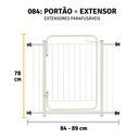 Ver imagem 2 de Grade Portão Proteção Pet Cachorro 84 a 89 Cm Criança Cães:branco