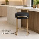 Ver imagem 2 de Banqueta Evans 65cm Metal Gold Assento Couríssimo