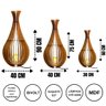 Abajur Grande de Chão GOTAS DE ORVALHO MDF Luminária -:Marrom/Kit com 3 - 90x40cm, 75x40cm e 60x30cm - 5