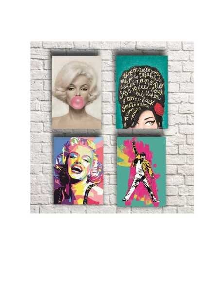 kit Quadros decorativo para sala figuras 20x30, Marilyn monroe ...