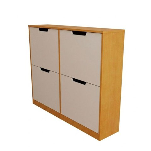 Sapateira Milano 4 Portas para 16 Pares de Sapato Branco/freijó - Panorama Móveis
