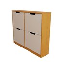 Ver imagem 1 de Sapateira Milano 4 Portas para 16 Pares de Sapato Branco/freijó - Panorama Móveis