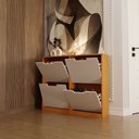 Ver imagem 4 de Sapateira Milano 4 Portas para 16 Pares de Sapato Branco/freijó - Panorama Móveis