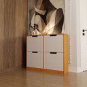 Ver imagem 3 de Sapateira Milano 4 Portas para 16 Pares de Sapato Branco/freijó - Panorama Móveis