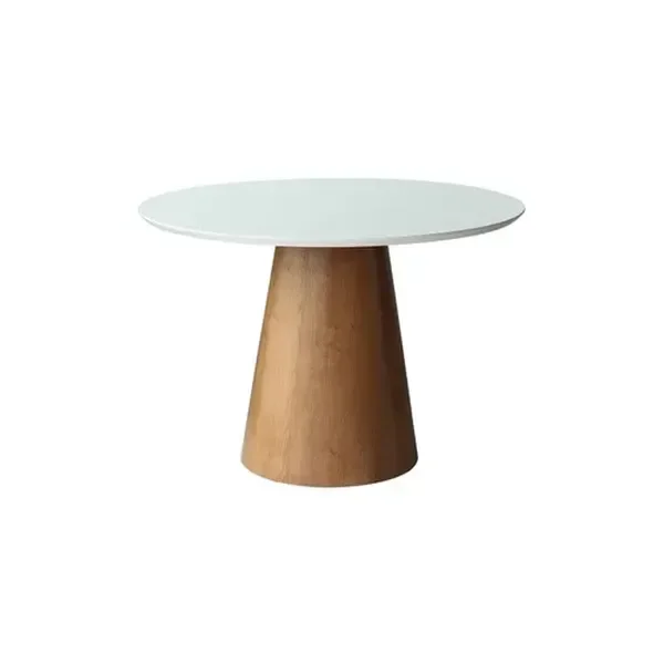 Mesa de Jantar Cone Tampo 0,90 Cm - Tampo Laqueado com Vidro