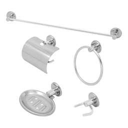 Kit Acessórios P/ Banheiro Aço Inox 6 Peças Cromado - 2