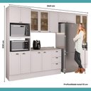 Ver imagem 5 de Cozinha Completa Milla Prime 14 Portas 3 Gavetas MDF 340cm Branca