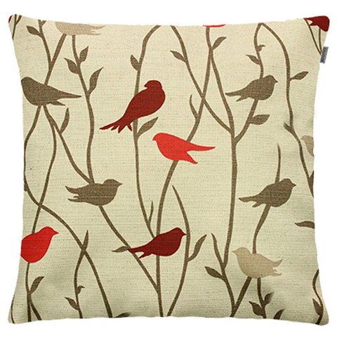 Capa de Almofada em Linho Pássaros 45x45cm