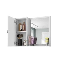 Espelheira para Banheiro 1 Porta 2 Prateleiras Gênova  - 6