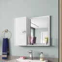 Ver imagem 1 de Espelheira para Banheiro 1 Porta 2 Prateleiras Gênova Branco