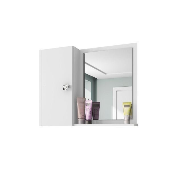 Espelheira para Banheiro 1 Porta 2 Prateleiras Gênova Móveis Bechara - 2