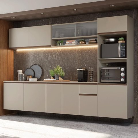 Armário de Cozinha Completa 300cm Suspenso Nice Madesa 04