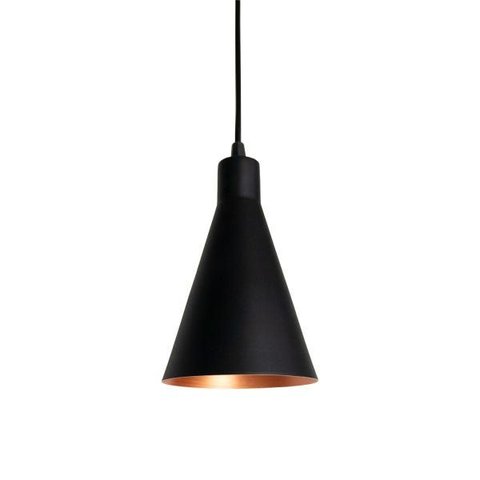 Pendente Alumínio Cone Cozinha Bancada Balcão Preto/cobre