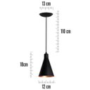 Ver imagem 3 de Pendente Alumínio Cone Cozinha Bancada Balcão Preto/cobre