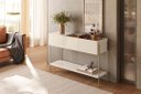 Ver imagem 6 de Aparador para Sala 3 Portas 123cm Porto Pés Metálicos MDP Cinamomo/Off White Hall Entrada