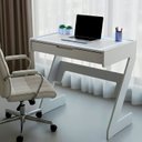 Ver imagem 1 de Escrivaninha para Escritório com Luz Azul Neon 1 Gaveta 73cm Branco
