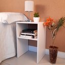 Ver imagem 1 de Mesa de Canto Pequena 30x50cm Quarto Sala Escritório Crater - Branco
