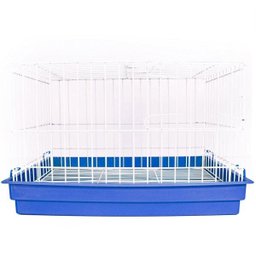 Gaiola para Mini Coelho Contrera com Bandeja Plastica Azul Zincada Prata - 1