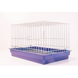 Gaiola para Mini Coelho Contrera com Bandeja Plastica Azul Zincada Prata - 2