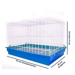 Gaiola para Mini Coelho Contrera com Bandeja Plastica Azul Zincada Prata - 3