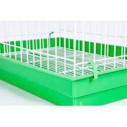 Gaiola para Mini Coelho Contrera com Bandeja Plastica Verde Zincada Prata - 3