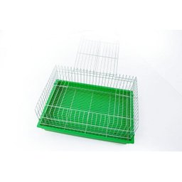 Gaiola para Mini Coelho Contrera com Bandeja Plastica Verde Zincada Prata - 2