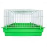 Gaiola para Mini Coelho Contrera com Bandeja Plastica Verde Zincada Prata - 1
