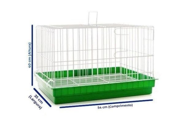 Gaiola para Mini Coelho Contrera com Bandeja Plastica Verde Zincada Prata - 4