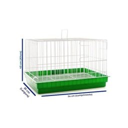 Gaiola para Mini Coelho Contrera com Bandeja Plastica Verde Zincada Prata - 4
