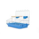 Ver imagem 2 de Poleiro Para Calopsita Contrera Poltrona Com Bandeja Azul Zincada Prata