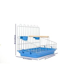 Poleiro Para Calopsita Contrera Poltrona Com Bandeja Azul Zincada Prata - 5
