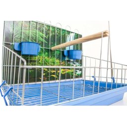 Poleiro Para Calopsita Contrera Poltrona Com Bandeja Azul Zincada Prata - 3