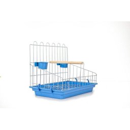 Poleiro Para Calopsita Contrera Poltrona Com Bandeja Azul Zincada Prata - 1